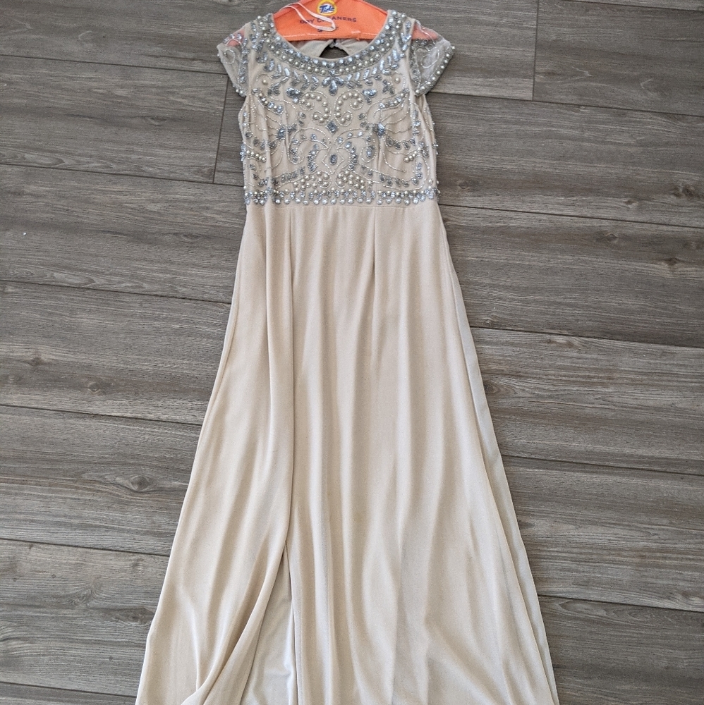 Adrianna Papell Beaded dress nude